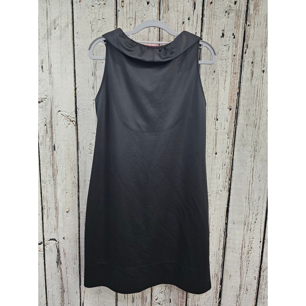 Gretchen Scott M Black Sleeveless Ruffle Collared Dress Minimalist Chic Cocktail - Picture 5 of 11